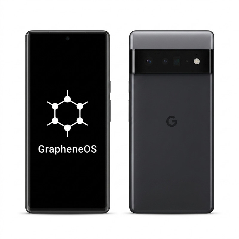 Google Pixel 6 Pro 128 GB Stormy Black GrapheneOS Unlocked Smartphone – Good