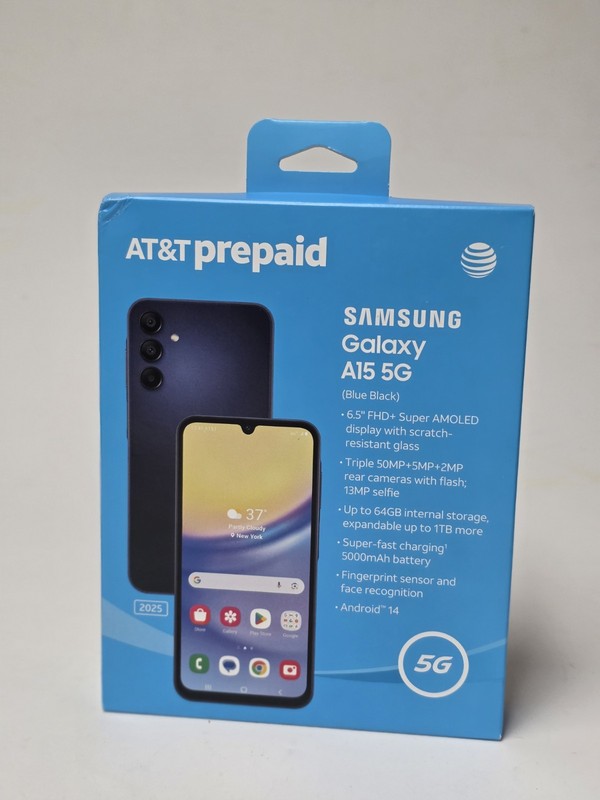 Samsung Galaxy A15 5G, 64GB, Blue Black – At&t Prepaid Smartphone – Brand New