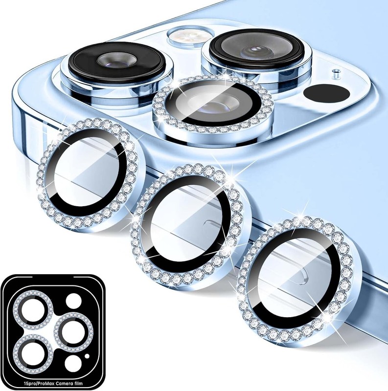 Diamond Camera Lens Protector for iPhone 14 Pro/14 Pro Max, Glitter Cover