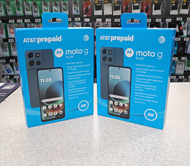 Motorola moto g play 5G 128GB Blue 6.7in 32MP Android 16 AT&T Prepaid