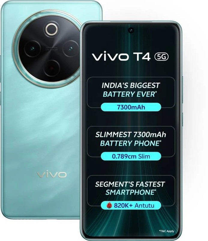 vivo T4 5G (Emerald Blaze, 256GB+12GB) Snapdragon 7s Gen 3 5G Processor