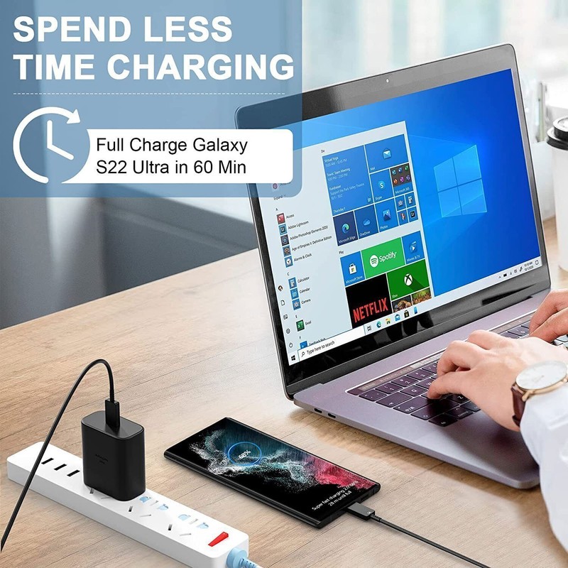 45w Super Fast Wall Charger + 6FT Type C Cable For Samsung Galaxy S25 S24 S23 22 gallery