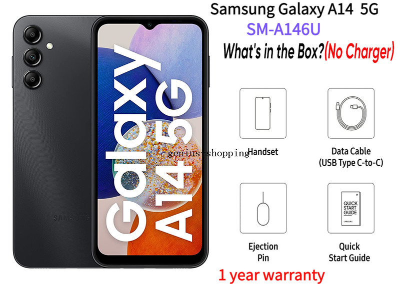 Samsung Galaxy A14 5G SM-A146U 64GB+ 4GB 50MP 5G Unlocked Smartphone-New Sealed