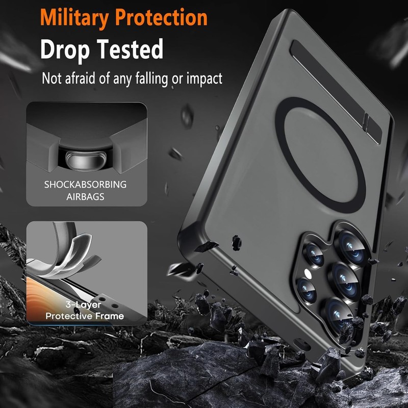 2PCS Magnetic Case & Privacy Screen Protector for Samsung Galaxy S25 Ultra Black gallery