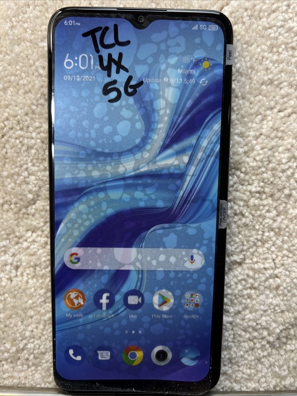 TCL 4X 5G TracFone LOCKED Black Android 11 Smartphone, 64GB NEW Phone Only