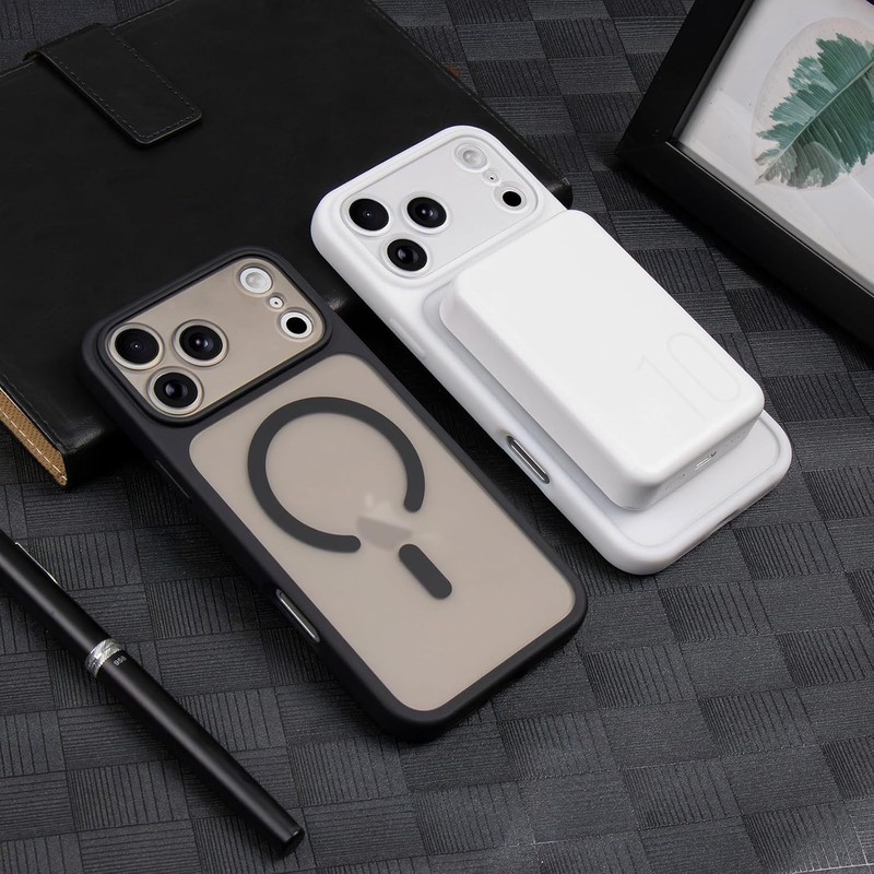 iPhone 17 Pro Magnetic Translucent Matte Shockproof Slim Cell Phone Cover Black gallery