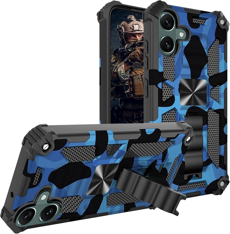 Samsung Galaxy A06 Camo Case with Kickstand, Heavy Duty Shockproof Protective Ca