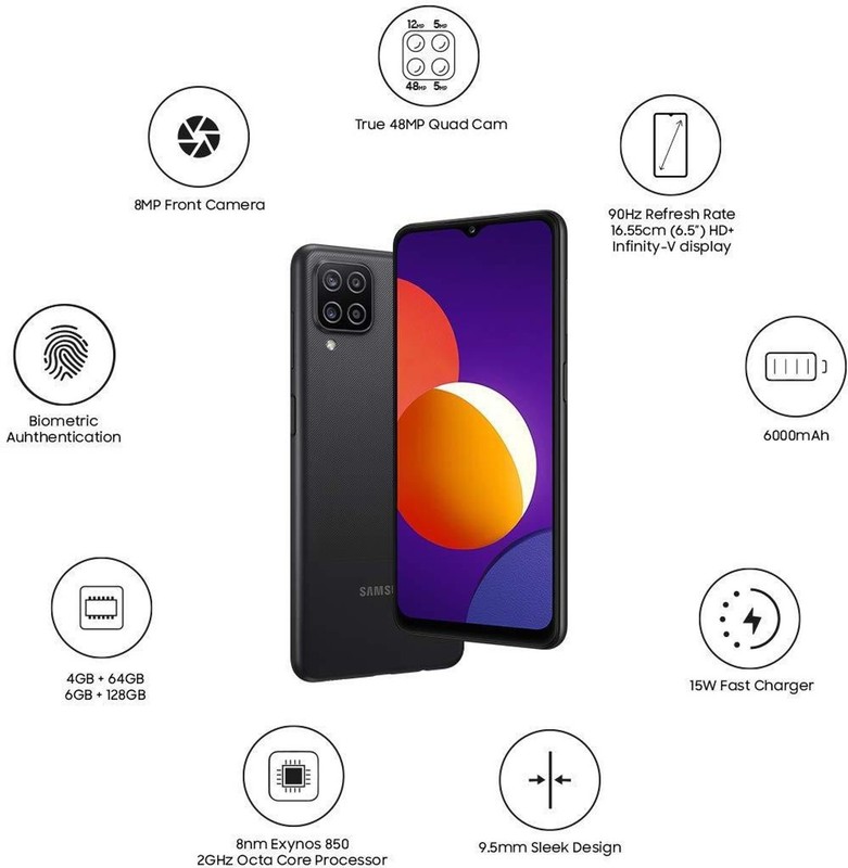 Samsung Galaxy M12 (Black, 128 GB) (6 GB RAM) gallery