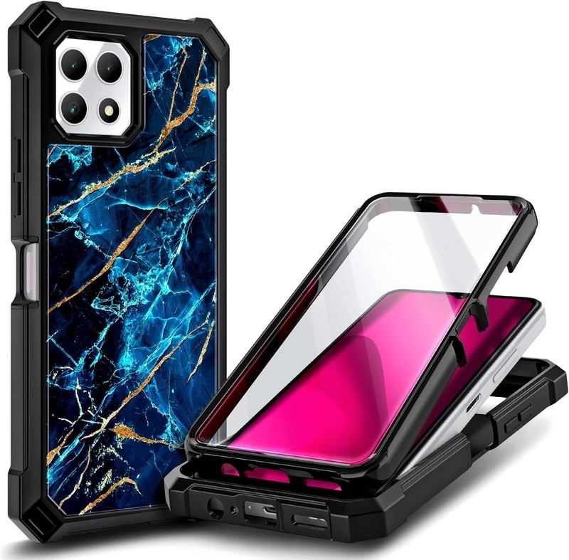 Designed for T-Mobile REVVL 7 Phone Case (REVVL 7 5G), Marble Sapphire Cover