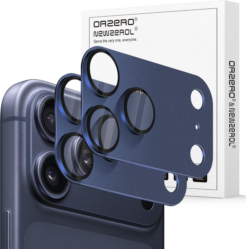 Blue Matte Metal Alloy Camera Lens Protector - 2 Pack for iPhone 17 Pro Max
