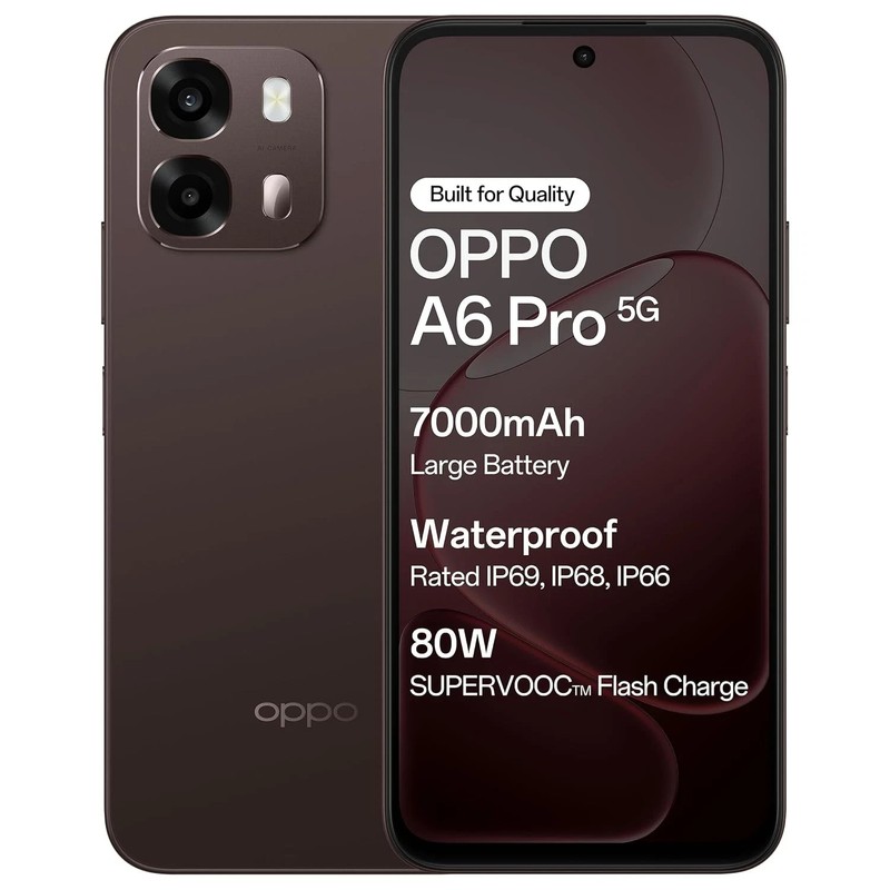 Oppo A6 Pro 5G (Brown, 8GB RAM, 256GB Storage)Dimensity 6300 Global Version.