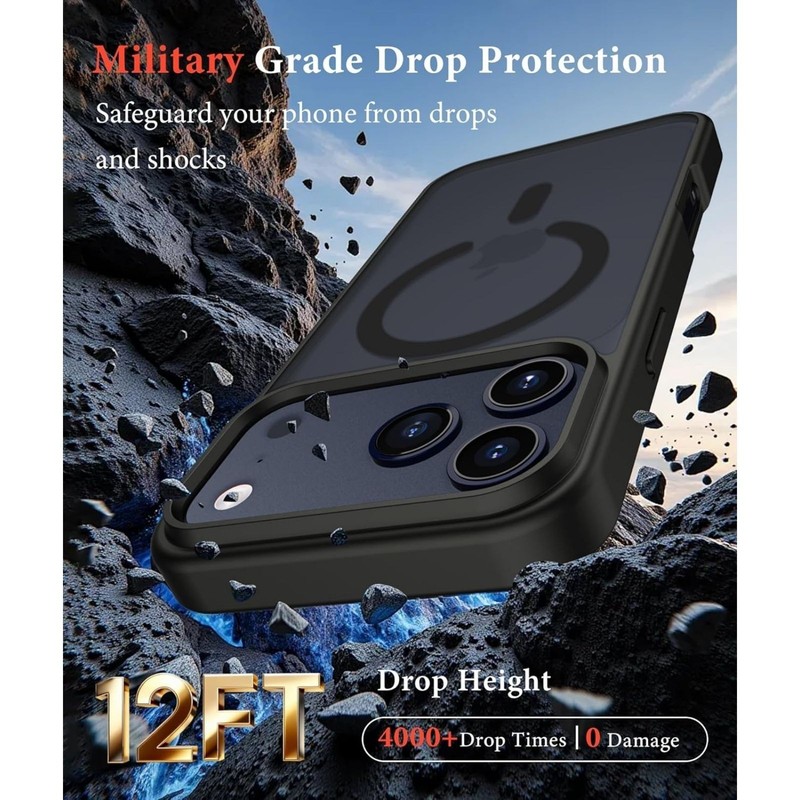 Magnetic for iPhone 17 Pro Max Case Translucent Matte Shockproof Phone Cover, Bl gallery