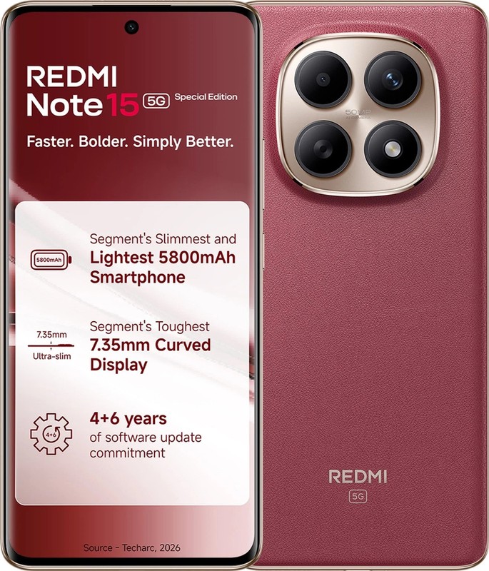 REDMI Note 15 SE 5G (Crimson 128 GB 8 GB RAM) Snapdragon 6 Gen 3 Global Version.