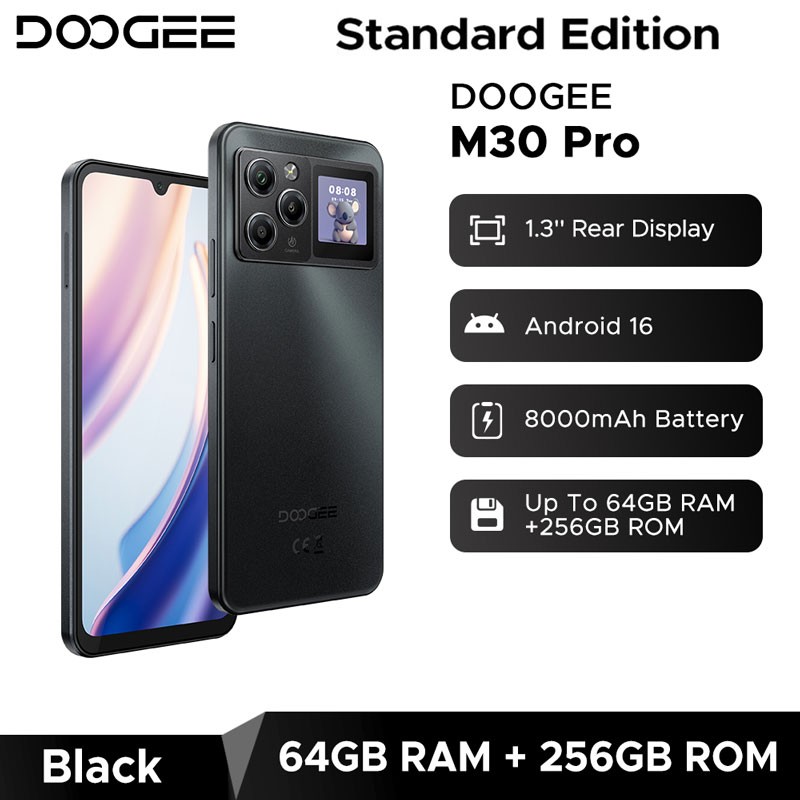 DOOGEE M30 PRO 4G LTE Smartphone Android 16 TWS Earbuds Dual Screen Outdoors NFC