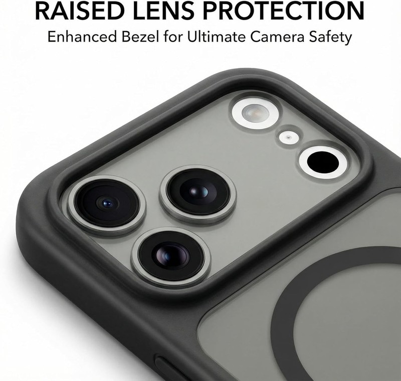 iPhone 17 Pro Magnetic Translucent Matte Shockproof Slim Cell Phone Cover Black gallery