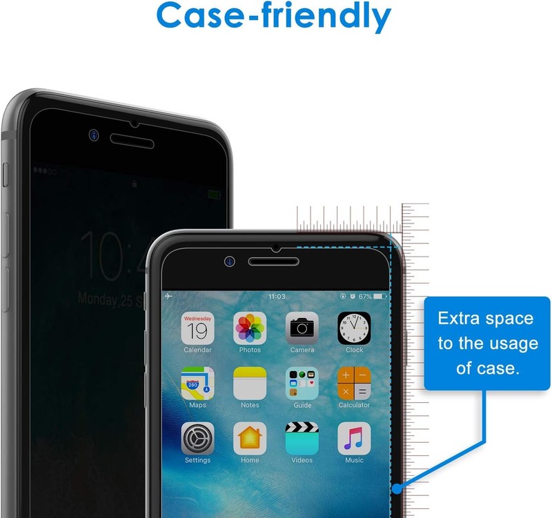 2PCS Privacy Screen Protector & Tempered Glass Film for iPhone 8 Plus & 7 Plus gallery