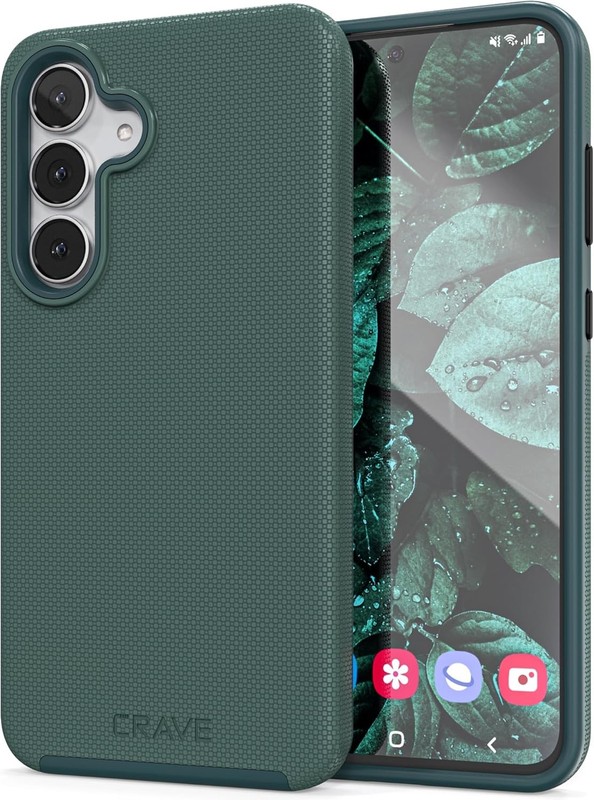 Samsung Galaxy S25 FE Case, Shockproof Protection Dual Layer Case – Forest Green