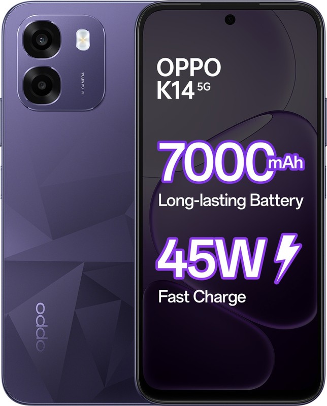 OPPO K14 5G (Violet, 128 GB 6 GB RAM) 6.75 inch Dimensity 6300 Global Version.
