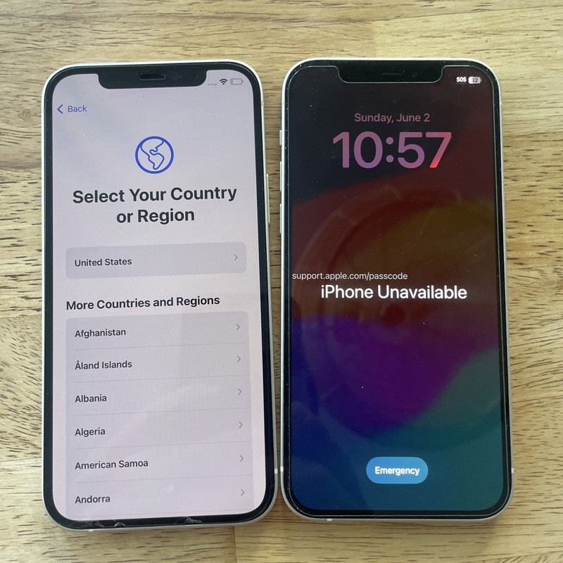 Set Of 2 iPhone 12 – – White parts only. Not Working iPhones.