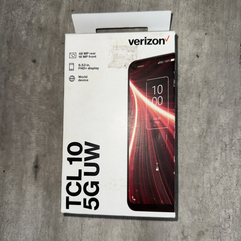 TCL 10 5G UW Verizon Prepaid~6.5" Screen 48MP 128GB Diamond Gray