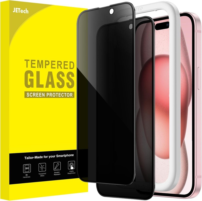 2PCS Privacy Full Coverage Screen Protector for iPhone 15 6.1 Inch Anti-Spy Case