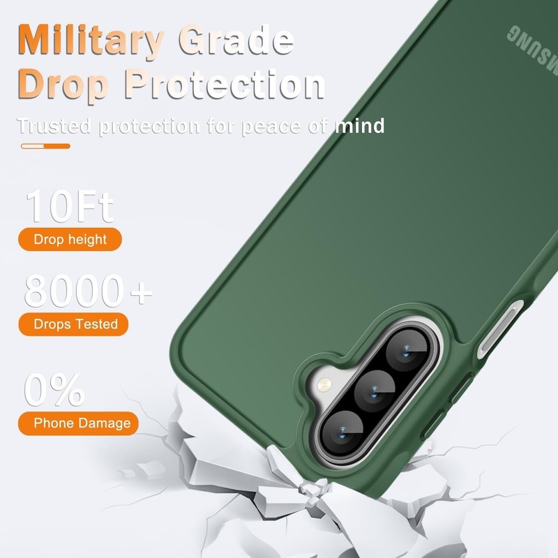 Samsung Galaxy A17 5G Case, Matte Phone Case with Screen Protector, Dark Green gallery