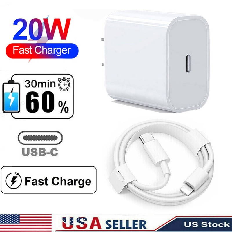 20W Super Fast Wall Charger +USB-C Cable for iphone apple 16 15 14 13 12 11 X XR