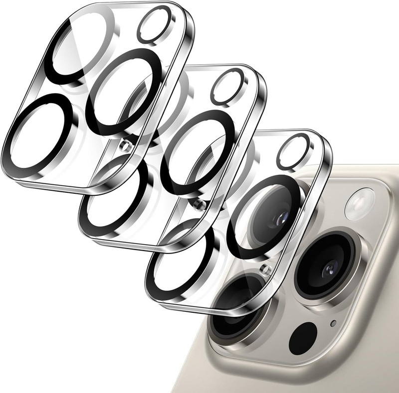 3PCS Camera Lens Protector for iPhone 15 Pro 6.1 Inch & iPhone 15 Pro Max 6.7