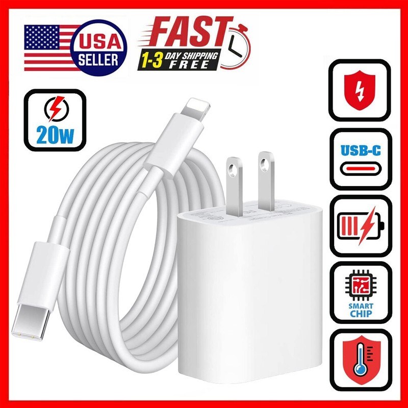 🔥20w Fast Charge Charger+Cable For iPhone 13 12 11 10 8 6 5 XR X for iPad/iPOD