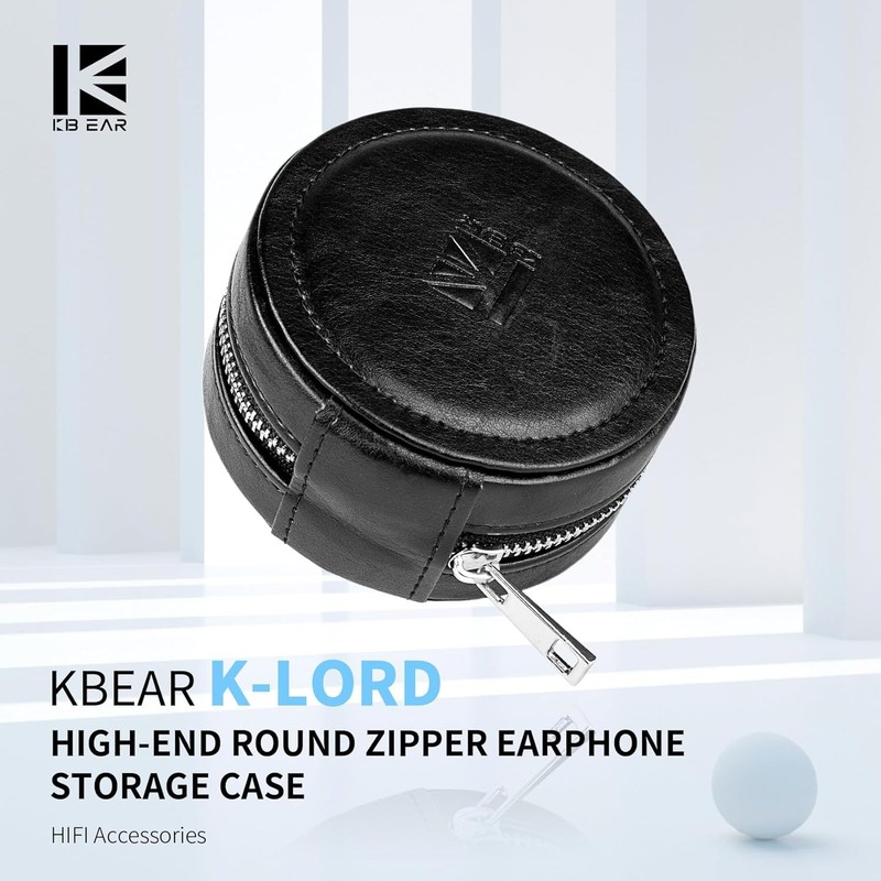 KZ ZS10 PRO in Ear Monitors Earbud Case, PU Leather Round Zipper Storage Box gallery