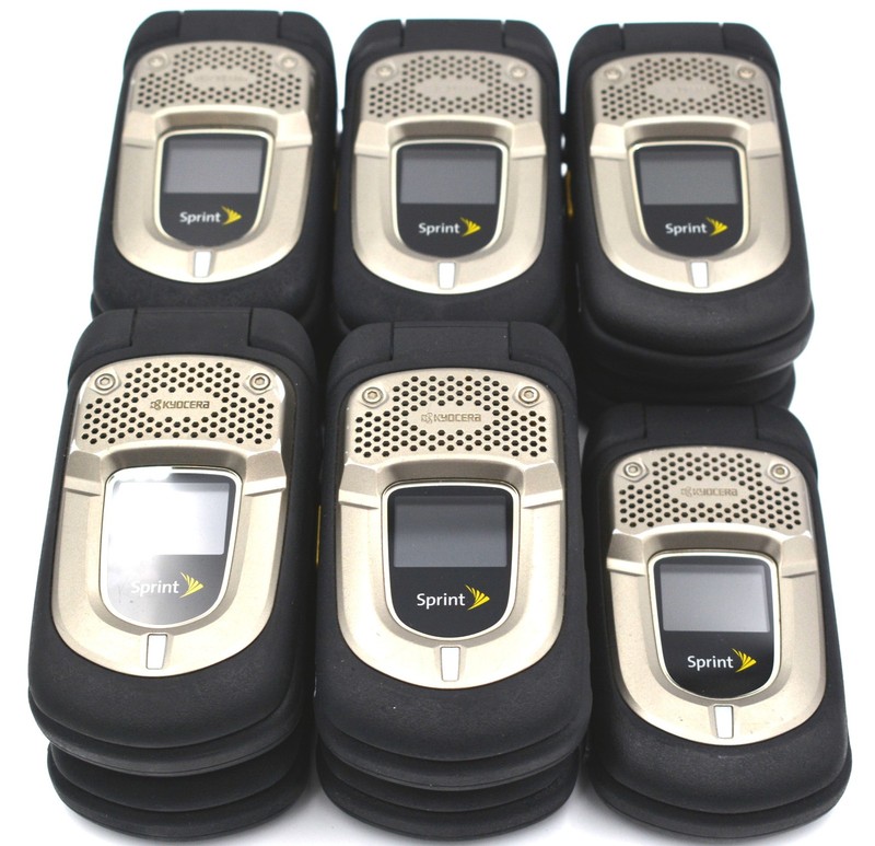 LOT OF 11 – Kyocera DuraXT E4277 PTT 64MB Rugged 3G Flip-Phone – Sprint Locked