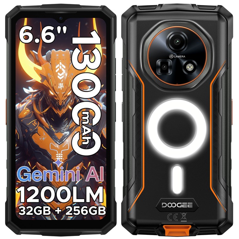 DOOGEE Fire5Ultra Rugged Phone Android15 13000mAh 32GB+256GB 6.6" Smartphone NFC