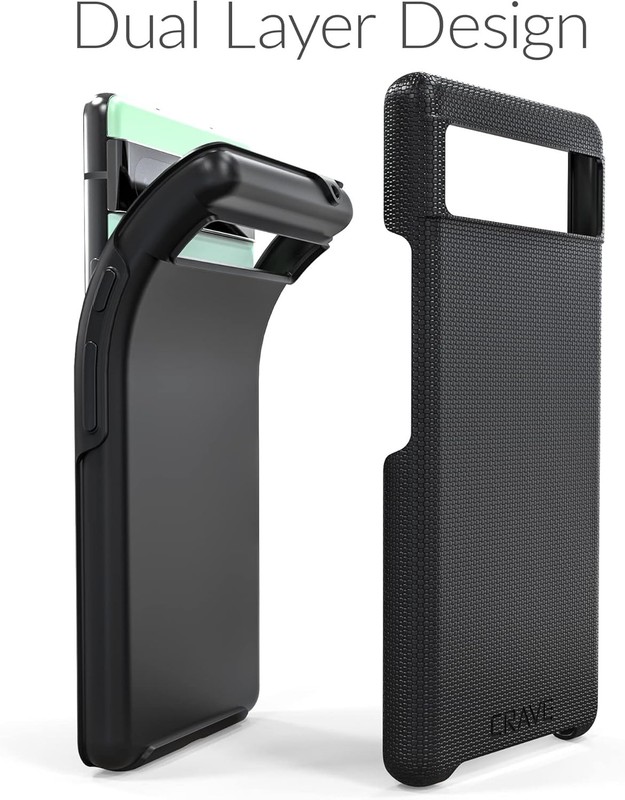 Dual Guard for Google Pixel 6a Case, Shockproof Protection Dual Layer Case - Bla gallery