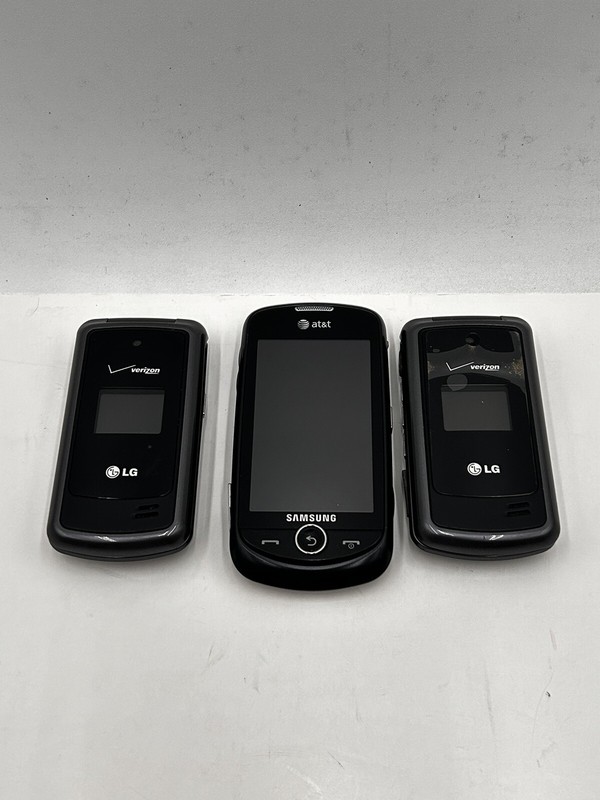 Vintage Mixed Lot of 3 Cell Phones Untested Power up LG Samsung ATT Verizon Flip