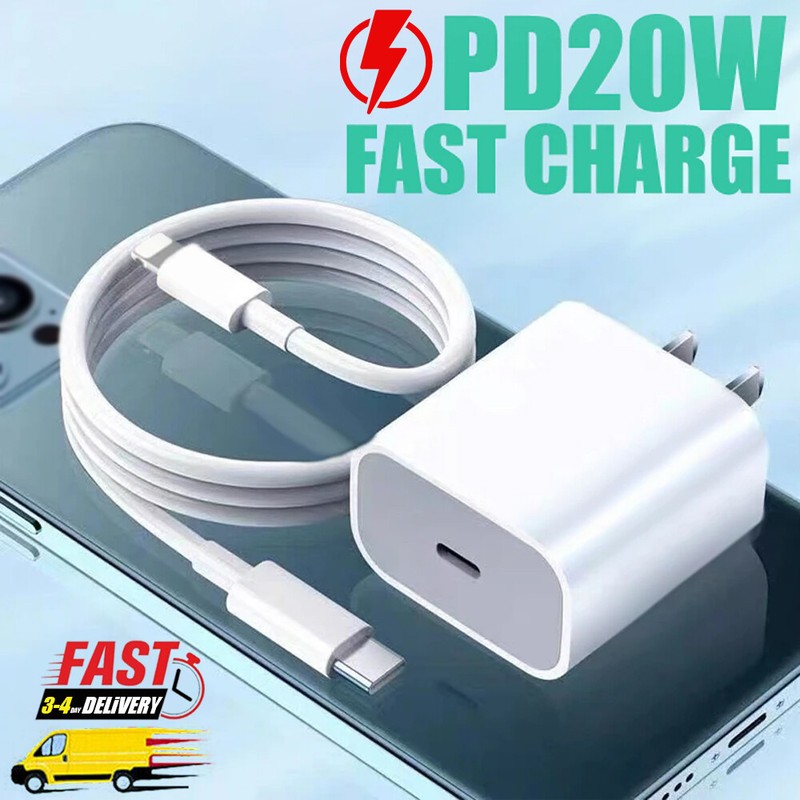 20W USB-C Fast Charger PD Adapter+Cable For iPhone 6 8 11/12/13/14 XR X Pro iPad