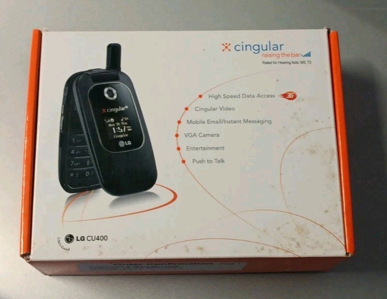 LG CU400 – Black Cingular Cellular Flip Phone Mint & RARE Vintage Cell Deadstock
