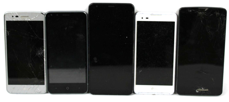 Lot of 5 LG Smart Phones – All Broken Untested Missing Parts As Is No Returns