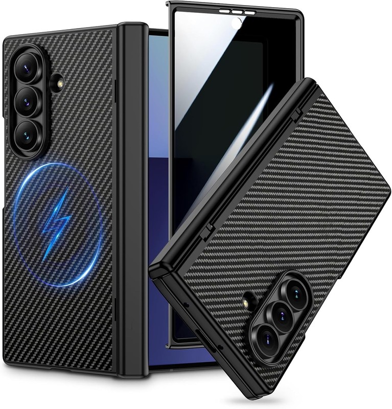 Z Fold 7 Case with Belt Clip Holster, Magnetic Slim Leather Cover for Samsung Ga