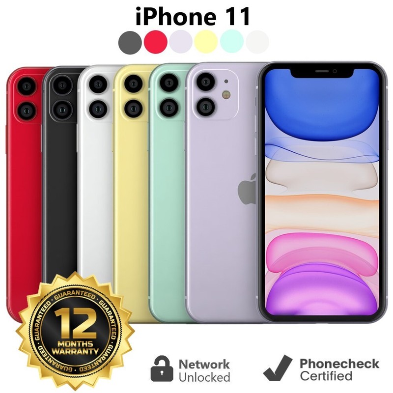 Apple iPhone 11 – 64GB | 128GB – (Unlocked) A2111 (CDMA + GSM) Smartphone – Good