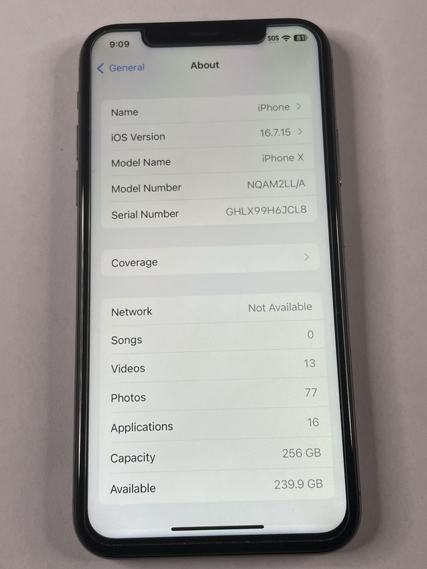 Apple iPhone X 256GB – Network Unlocked – Working Face ID – *read description*
