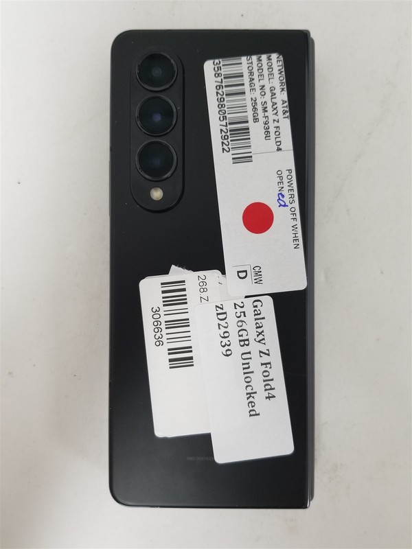 Samsung Galaxy Z Fold4 256GB Black Sm-F936U (AT&T only) Damaged zD2939 gallery