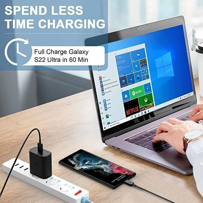 45W Type C USB-C Super Fast Wall PD Charger Cable For Samsung Galaxy S20 S21 S22 gallery
