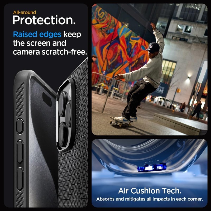 Liquid Air Designed for iPhone 15 Pro Max Case (2023) - Matte Black, Military-Gr gallery