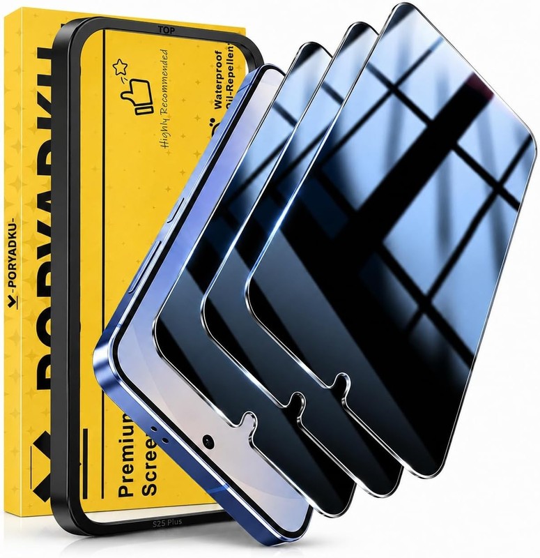 [3+0 PCS] Privacy Screen Protector for Samsung Galaxy S24 Plus S25 Plus Anti Spy