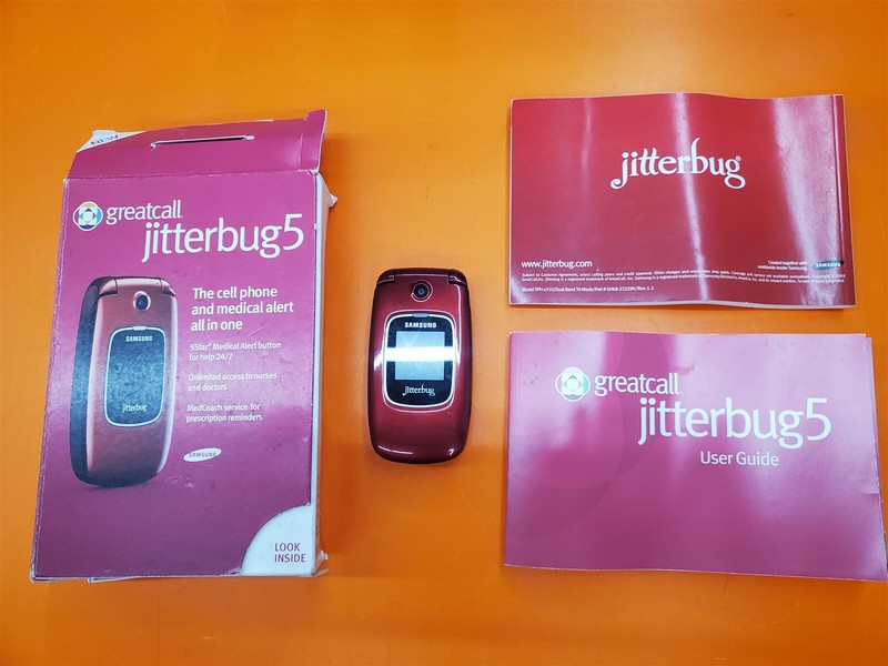 ⭐️⭐️⭐️⭐️⭐️ Cell Phone USED Great Call Samsung Jitterbug 5 Red