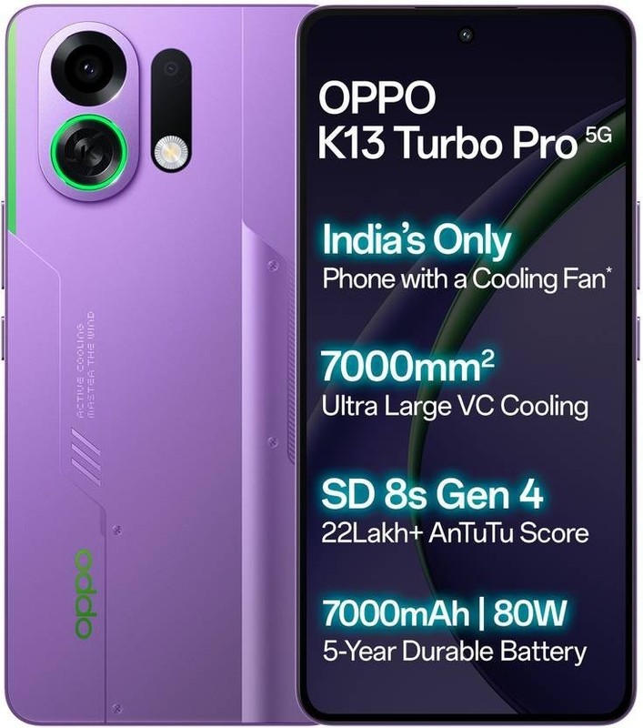 OPPO K13 Turbo Pro 5G (Purple 256 GB 12GB RAM)8s Gen 4 Processor Global Version.