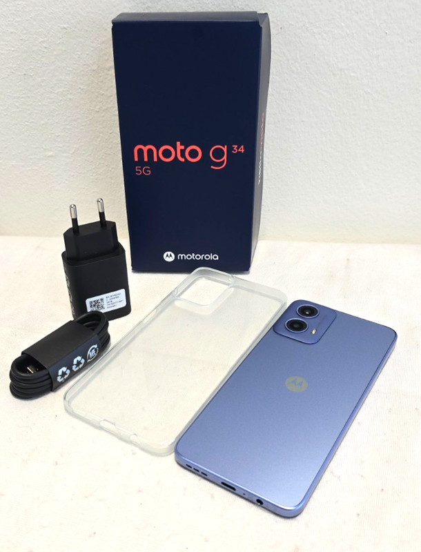 Motorola G34 5G Ice Blue 128GB + 4GB Dual-SIM Unlocked ***LOT OF 10 *** gallery