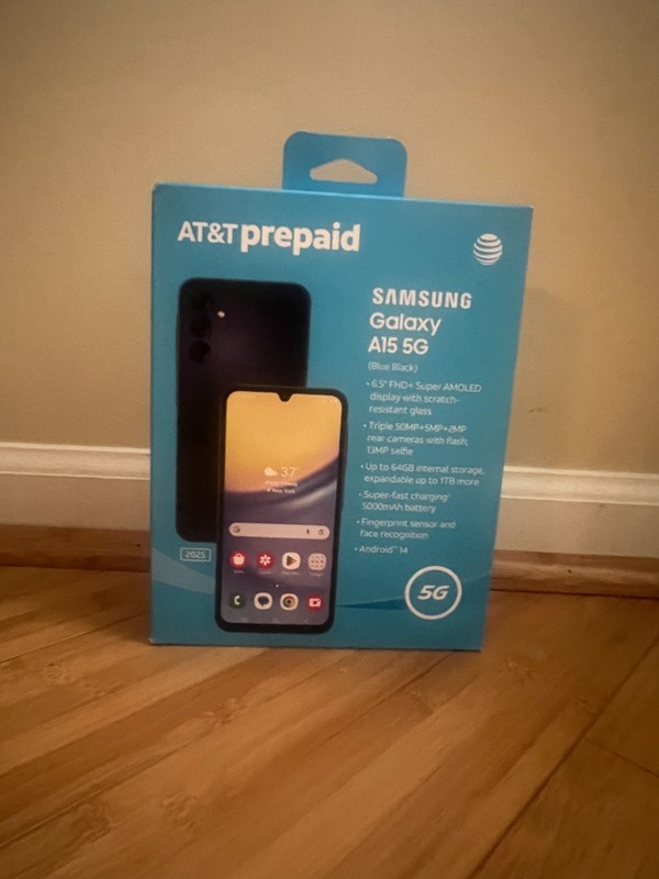 Samsung Galaxy A15 5G, 64GB, Blue Black – At&t Prepaid Smartphone – Brand New