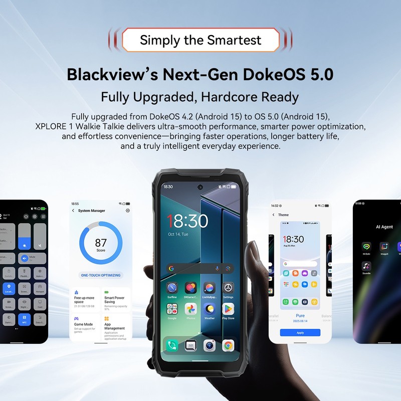 Blackview XPLORE 1 Walkie Talkie 5G Rugged Smartphone 36GB+256GB 6.78" 20000mAh gallery