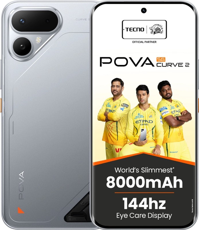 Tecno Pova Curve 2 5G (Silver 8GB RAM, 128GB ) Dimensity 7100 Global Version.